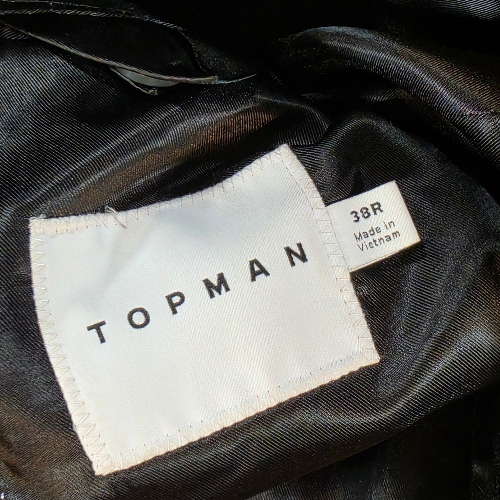 NEW Topman Mens Double Breasted Peak Lapel Blazer Jacket Black 38R Lightweight - Picture 5 of 7